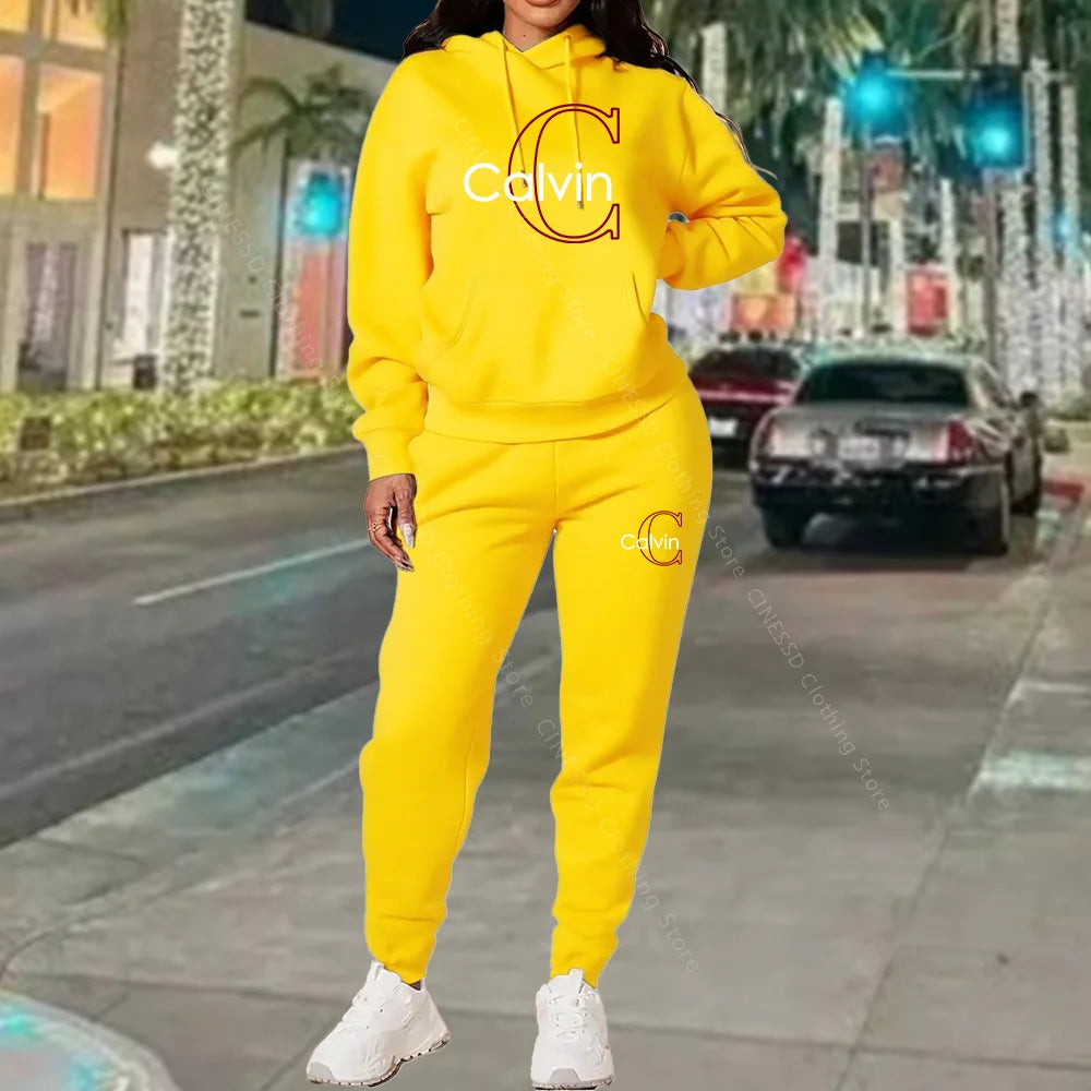 Hoodies Women Pants Sets Sweatshirt And Sweatpant Full Outfit Spring Autumn Loose Fit Stylish Trendy Designer Clothing Women Set