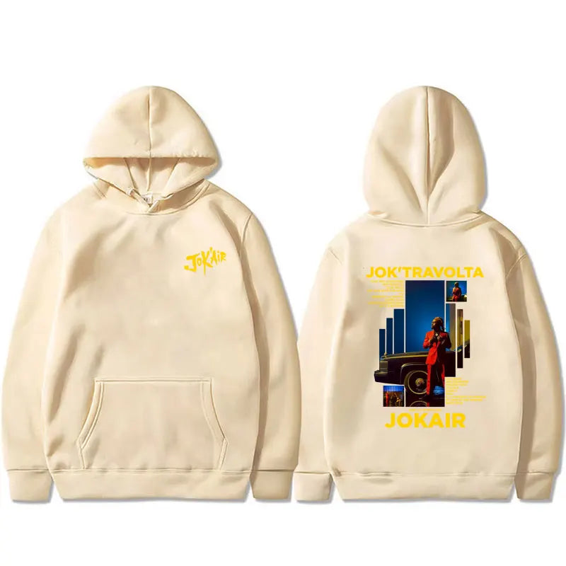 Rapper Jok'air Jok'travolta Graphic Hoodie Men Women Hip Hop Pop Music Pullover Hoodies Male Casual Cotton Vintage Sweatshirt