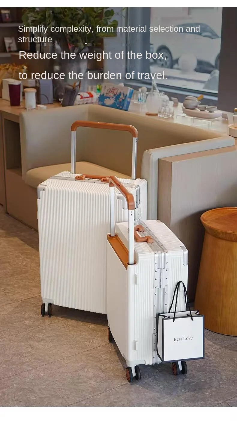 2025 New Wide Trolley Case Luggage Large Capacity 20/24/26 inch Plus Aluminium Frame ABS+PC Luggage Cabin Boarding Suitcase