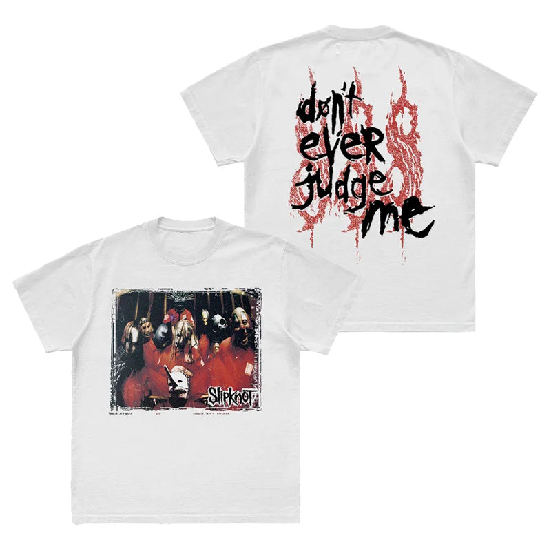 Photo SLIPKNOT Gothic Style Band T-Shirt 100% Cotton Graphic Tee Men Women Summer Streetwear Top