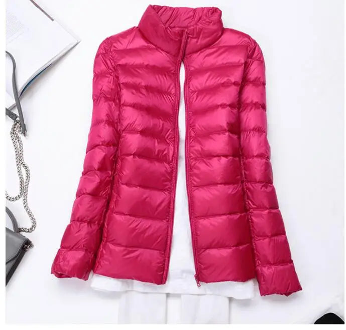 90% Ultralight Duck Down Jacket Women's Winter Hooded Short Slim Fit Down Jacket 2024 Fall/Winter Women's Down Jacket