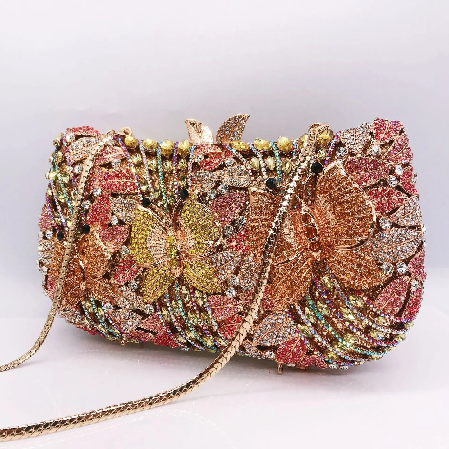 Hollow Out Women Evening Bag Gold Crystal Banquet Handbag Luxury Diamond Clutch Purse Wedding Bride Bags Elegant Dinner Bag