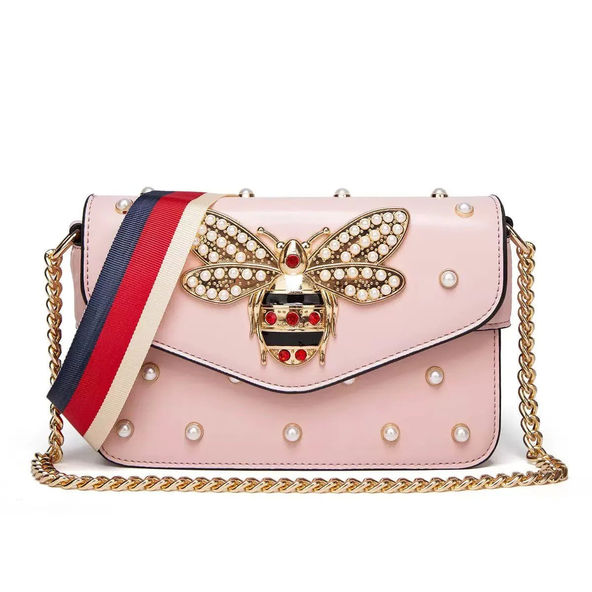 Fashion Luxury Brand Women Handbag 2026 New Retro Bee Female Shoulder Bags Simple High Quality Leather Chain Crossbody Bags