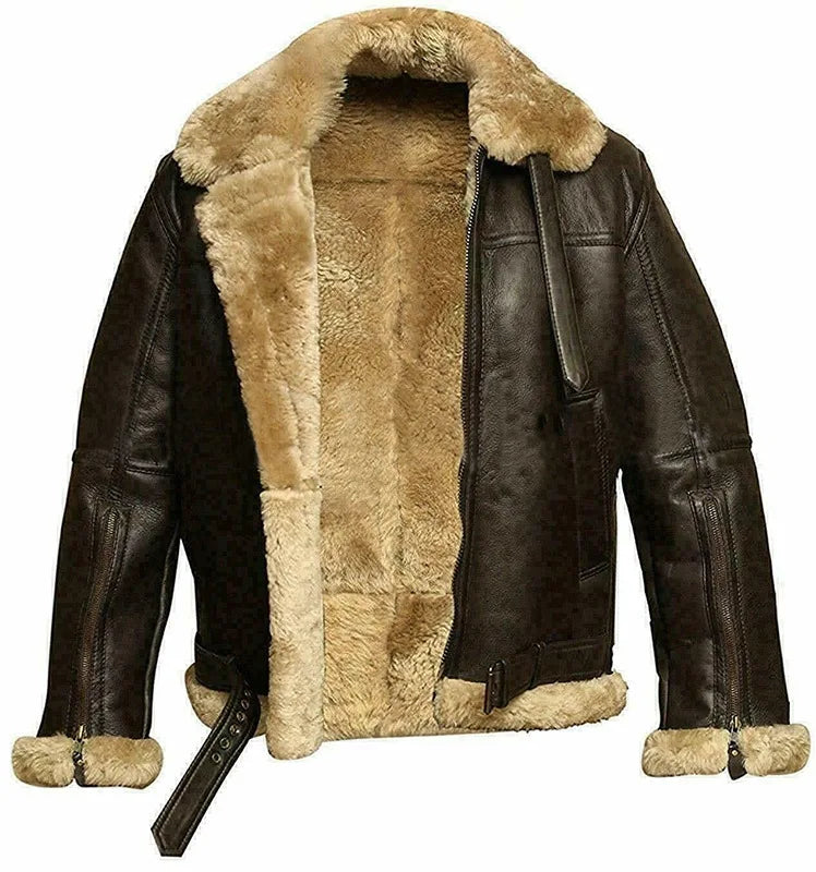 Fur Collar High Quality Men's Leather Jacket Men's Windproof Winter Brand Jacket Travel Thickened Fur Integrated Men's Jacket