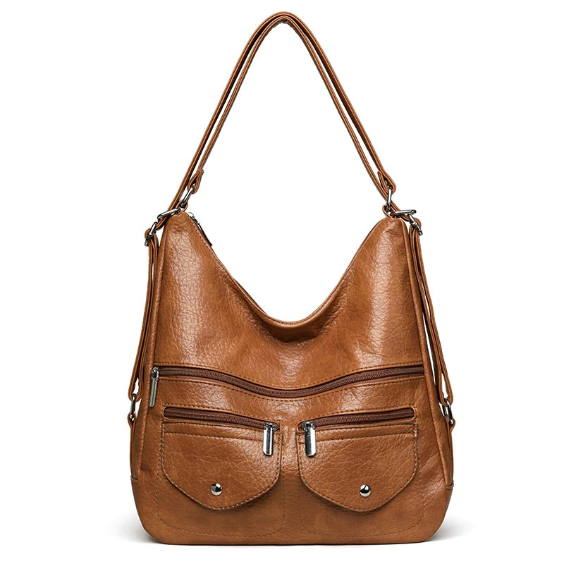 High Quality Large Capacity 3 In 1Women Backpack Luxury Soft Leather Shoulder Crossbody Bag For Women Fashion Ladies Handbag Sac