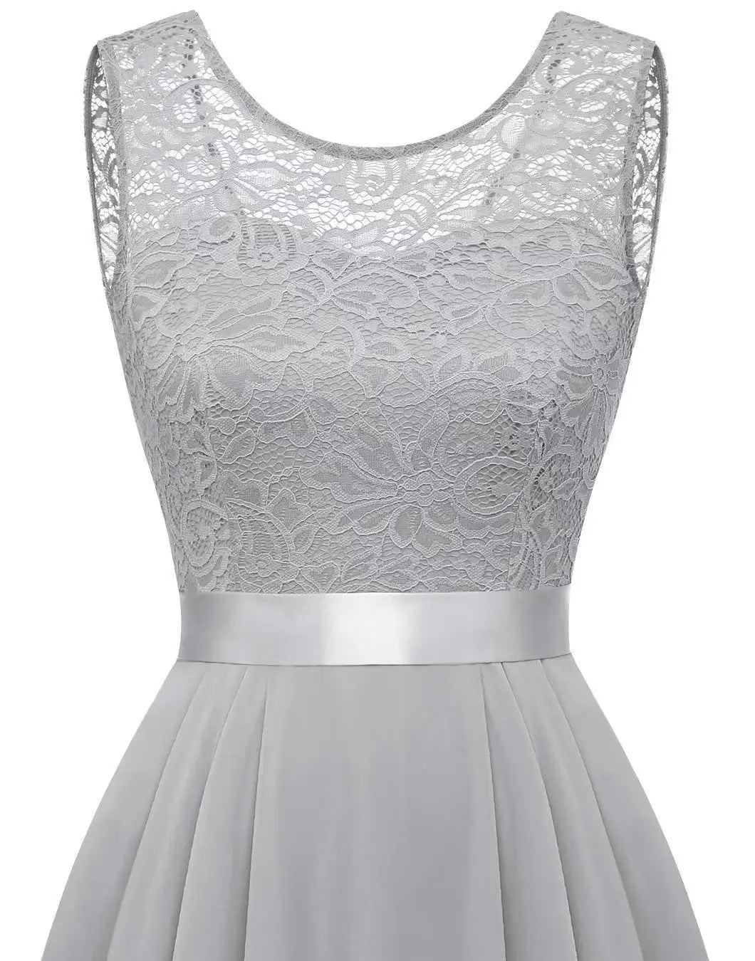Sexy Lace Trim Chiffon Midi Dress Women's Party Dress Evening Dress Formal Dress Flared Hem Wedding Guest Dress Flowy A-line