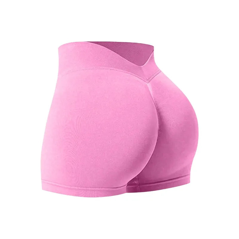 Women Summer V- Waisted Yoga Shorts Fashionable and Sexy Running Fitness Pants Gym High Elastic Hip Liftting Sports Shorts