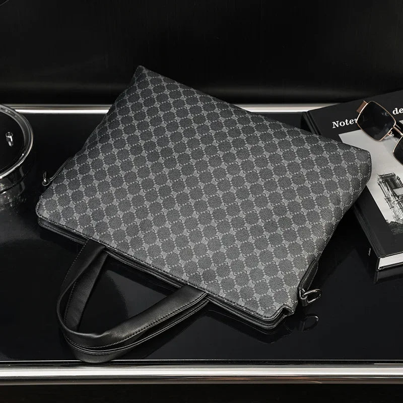 Luxury Business Handbags Men Briefcase Fashion Print Handbag Men Crossbody Messenger Bag Laptop Bag Male Top-Handle Bags Totes