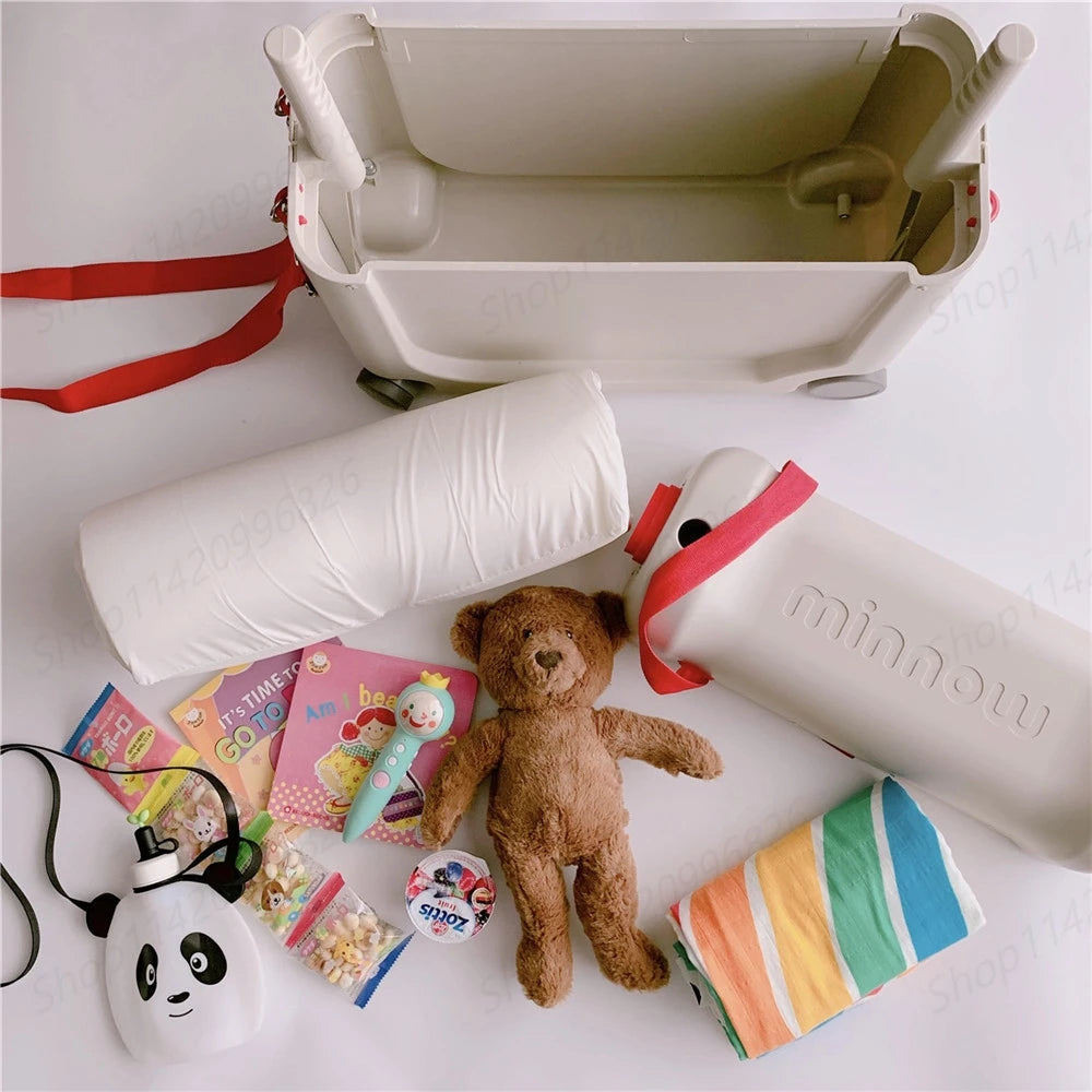 Children's Luggage Can Lie Down Can Sit Can Ride Multi Purpose Child Cabin Suitcase ABS Multifunctional Baby Traveller's Bed
