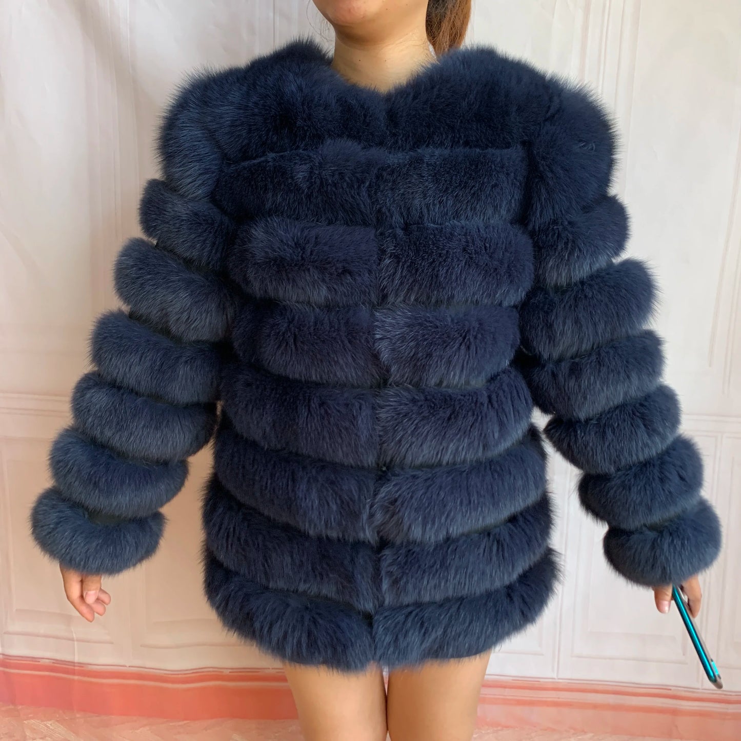 NEW Style Length Sleeves 4in1 Real Fur Coats Women Natural Real Fur Jackets Vest Winter Outerwear Women Fox Fur Coat Quality Fur