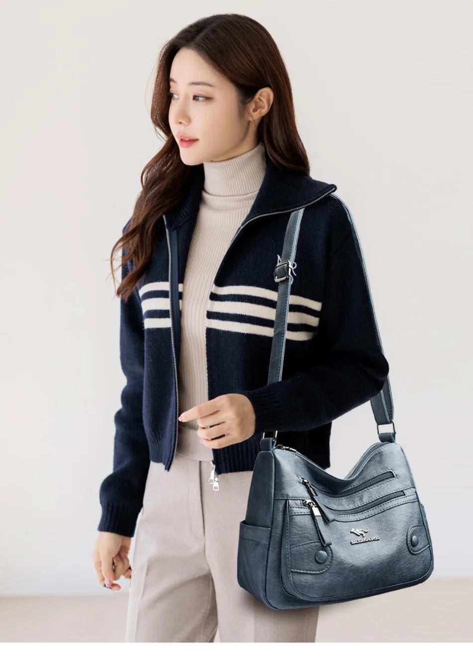 Luxury Messenger Bag Women Bags Designer Top Quality Soft Pu Leather Shoulder Crossbody Bags for Women Ladies Purses Handbags