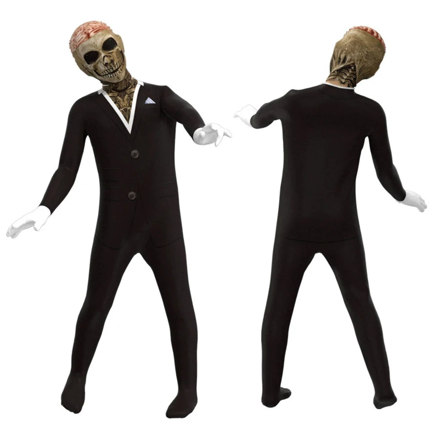 Halloween Costumes Ghost Skull Cosplay Jumpsuit for Kids Child Adults Scary Skeleton Bodysuit Halloween Mask Carnival Clothes