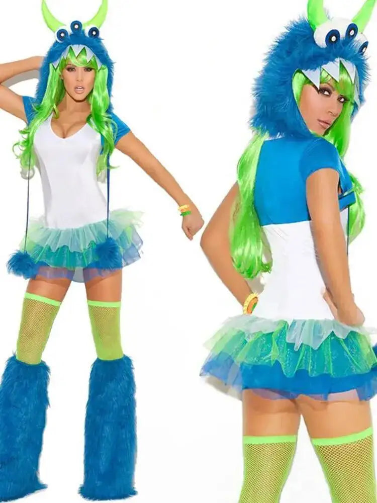 Halloween Cosplay Deluxe Plush Monster Animal Costume Adult Fox Cat Girl Cosplay Costume Halloween Costumes Women Fancy Party