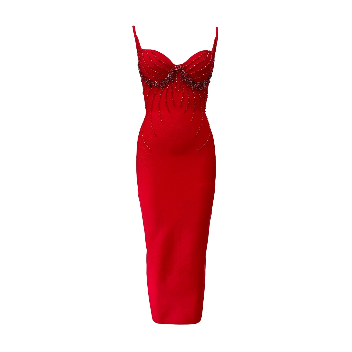 Women Sexy Beading Spaghetti Strap Bandage Dress Bodycon Clothes Club Party Celebrity Elegant Dresses