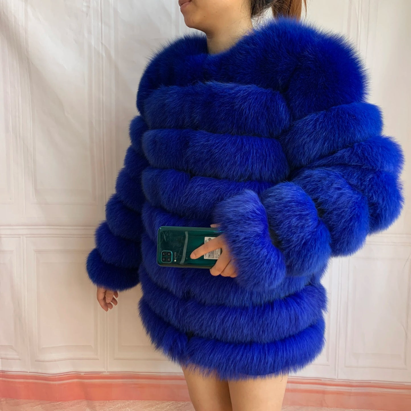 NEW Style Length Sleeves 4in1 Real Fur Coats Women Natural Real Fur Jackets Vest Winter Outerwear Women Fox Fur Coat Quality Fur