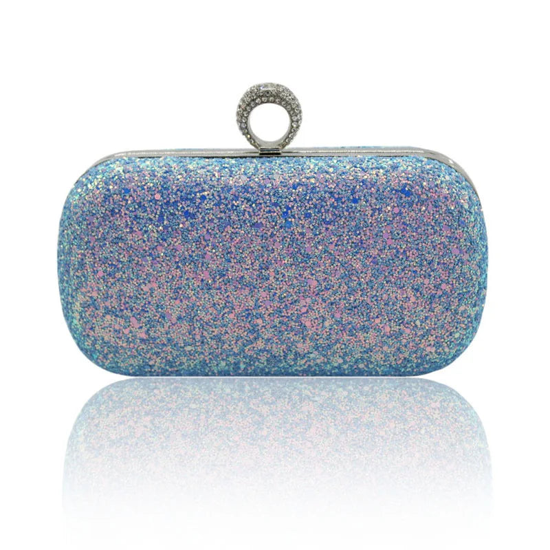 Evening Pink Clutch Designer Bags Women Luxury 2025 Purse Bling Sequins Handbag New Fashion Shoulder Crossbody Small Phone Bag