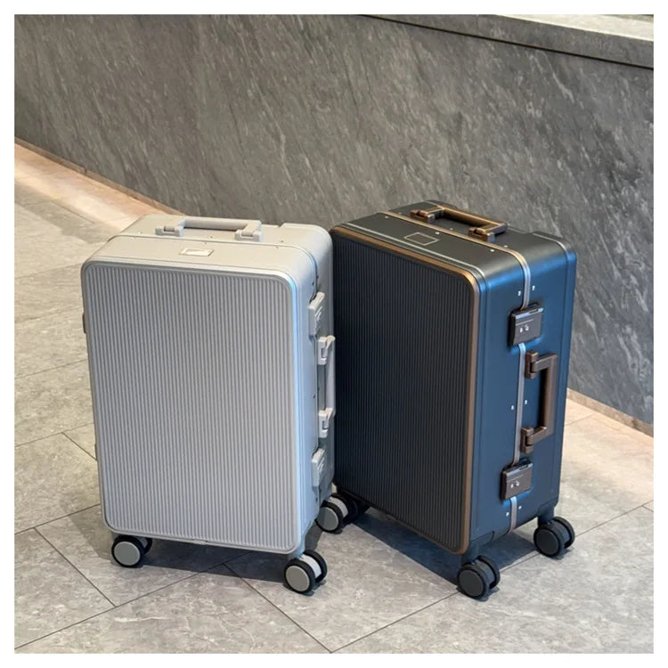 Sturdy Aluminium Frame Suitcase 28 inch Large Size Drop-resistant Trolley Case Business Suitcase 20 inch Boarding Box TSA lock