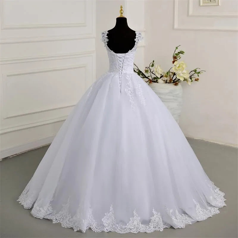 Sleeveless Wedding Dresses Classic Sweetheart Vestido De Noiva Luxury Lace Bridal Ball Gown Formal Robe De Mariee customized