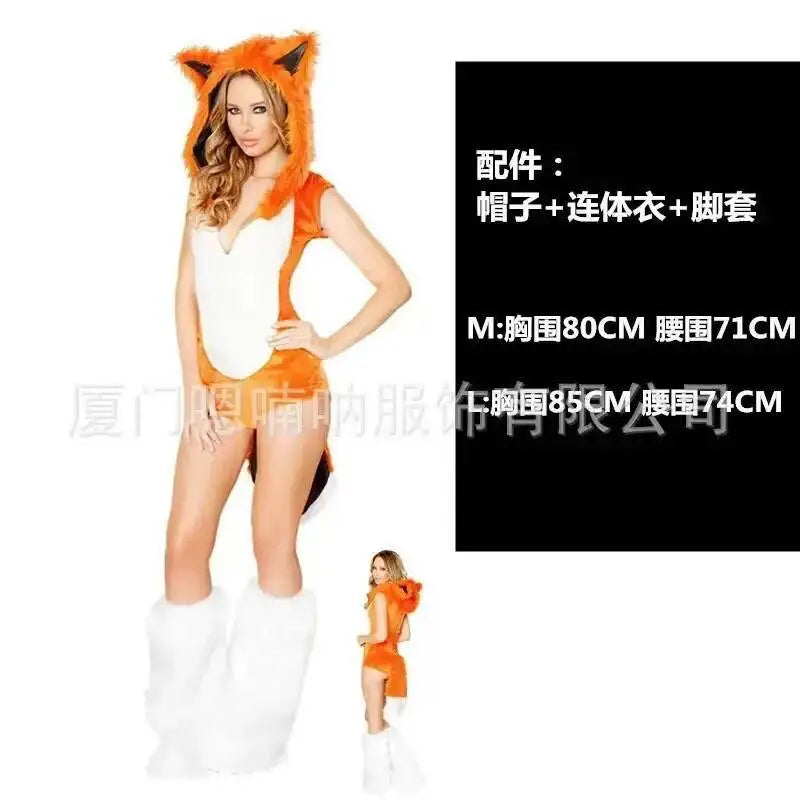 Halloween Cosplay Deluxe Plush Monster Animal Costume Adult Fox Cat Girl Cosplay Costume Halloween Costumes Women Fancy Party