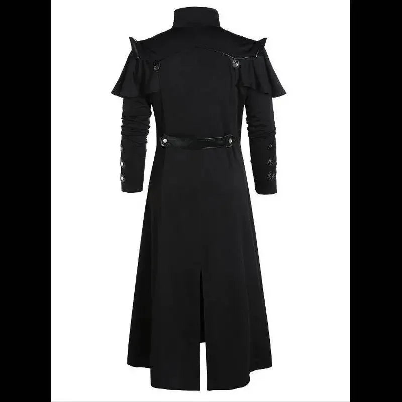 Medieval Court Banquet Long Zipper Split Stage Performance Props Clothes Men's Coat Style Fashionable And Elegant Design