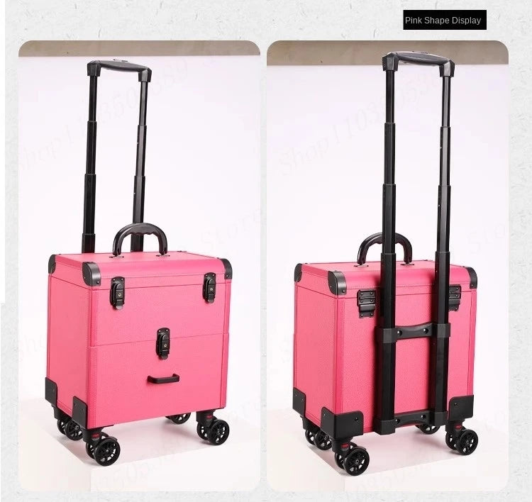 Embroidery Toolbox Beauty Nail Eyelashes Make-up Case Storage Mute Spinner Wheels Cosmetic Trolley Suitcase