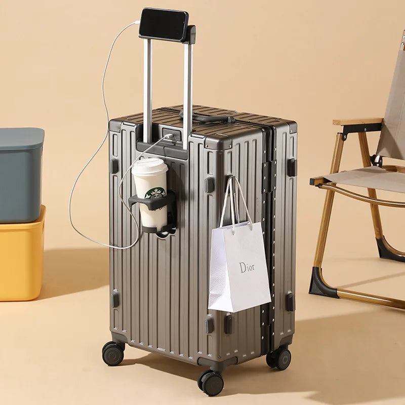 Large Capacity Suitcase 30/32 inchThickened Strong and Durable Aluminium Frame Luggage Trolley Case 20-28 inch Carry-on Suitcase