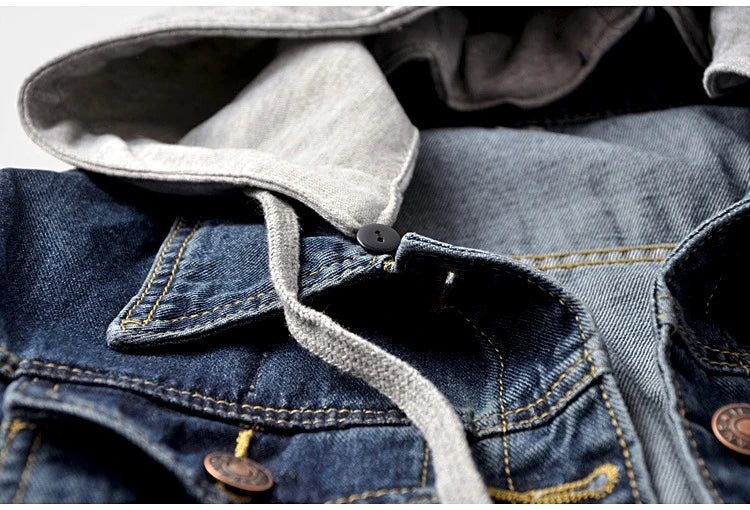 S-5XL Women Denim Jackets Spring Autumn Single-Breasted Detachable Hood Short Jean Jacket All-Match Casual Slim Outerwear