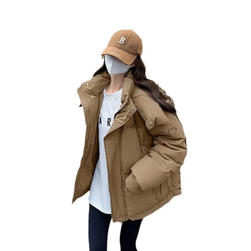 Winter Women's Short Puffer Jacket Loose Bread Style Coat Korean Version Cotton down Outerwear Sweet Fresh Style Cotton Clothes