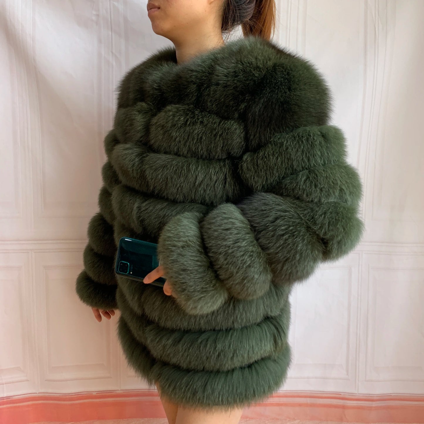 NEW Style Length Sleeves 4in1 Real Fur Coats Women Natural Real Fur Jackets Vest Winter Outerwear Women Fox Fur Coat Quality Fur