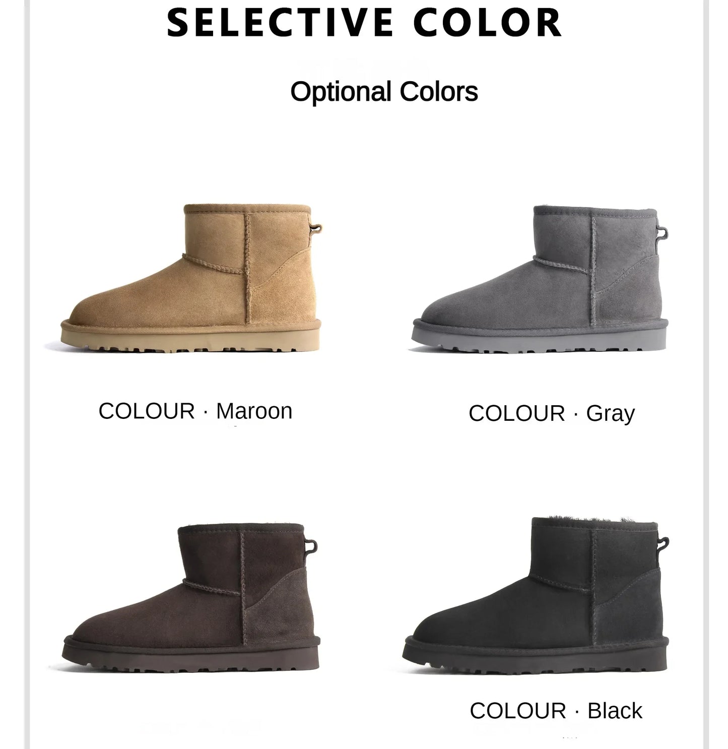 5854 men's and women's sheepskin and wool snow boots, integrated fur and leather, winter thick and warm women's boots