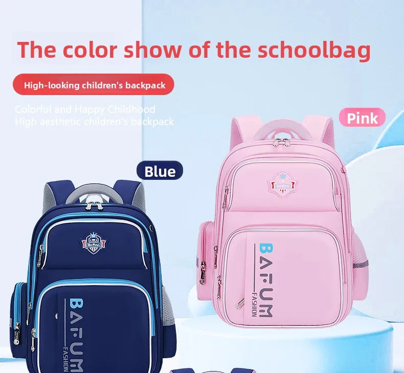 2025 New Design Large Capacity Ergonomic Teen School Backpack Waterproof Lightweight Spine Protection for Grades 1-3-6 Students