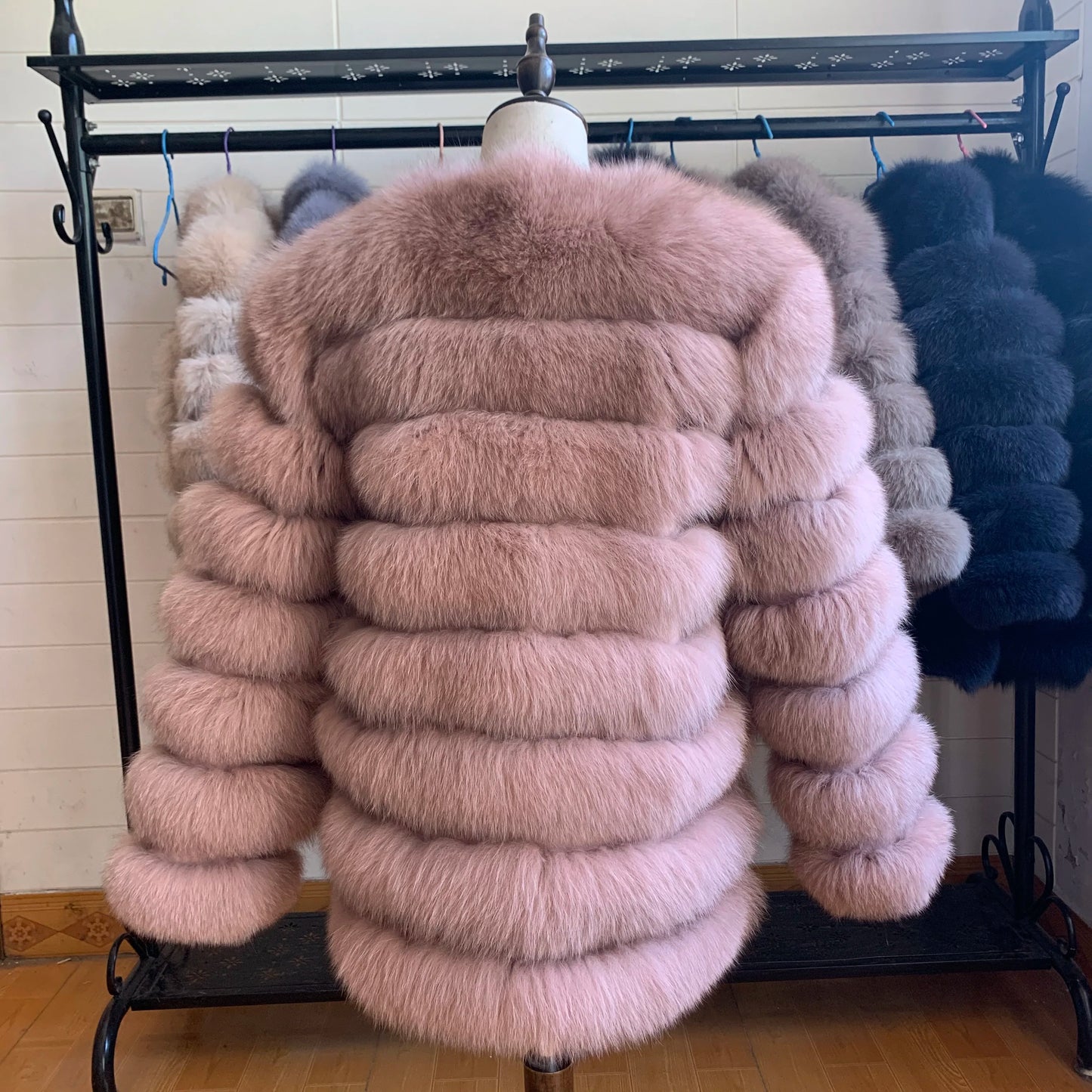 NEW Style Length Sleeves 4in1 Real Fur Coats Women Natural Real Fur Jackets Vest Winter Outerwear Women Fox Fur Coat Quality Fur