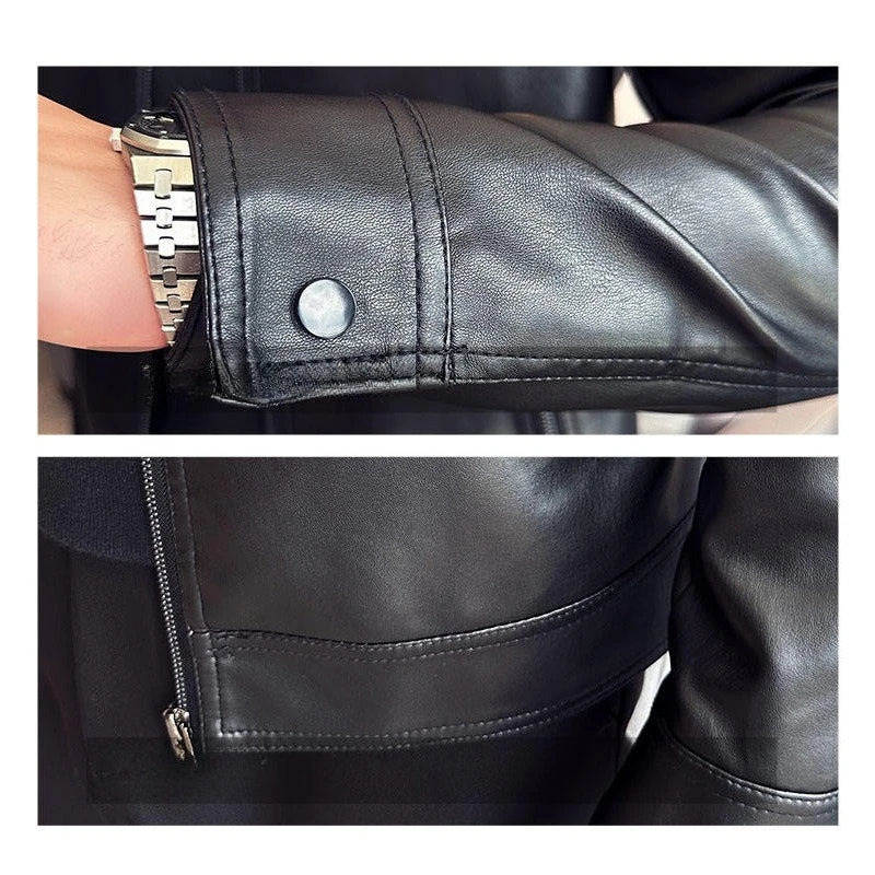 Men's 2026 Motorcycle Biker Jacket, Faux Leather PU Motorcycle Jacket, Slim Fit Stand Collar, Streetwear Zipper Jacket