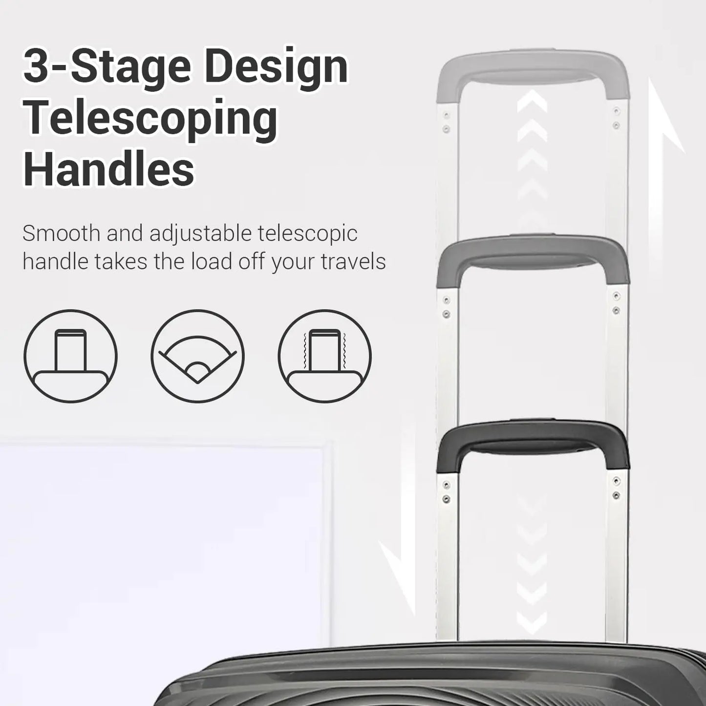 British Traveller 20/24/28" Lightweight Hardshell Suitcase - 4-Wheel Polypropylene Check-In Luggage with TSA Lock (23kg)