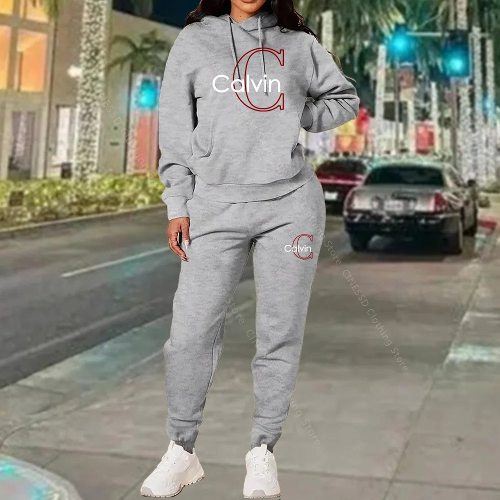 Hoodies Women Pants Sets Sweatshirt And Sweatpant Full Outfit Spring Autumn Loose Fit Stylish Trendy Designer Clothing Women Set