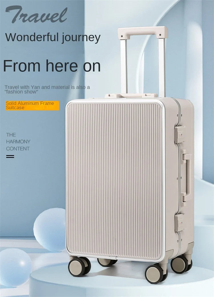 Sturdy Aluminium Frame Suitcase 28 inch Large Size Drop-resistant Trolley Case Business Suitcase 20 inch Boarding Box TSA lock