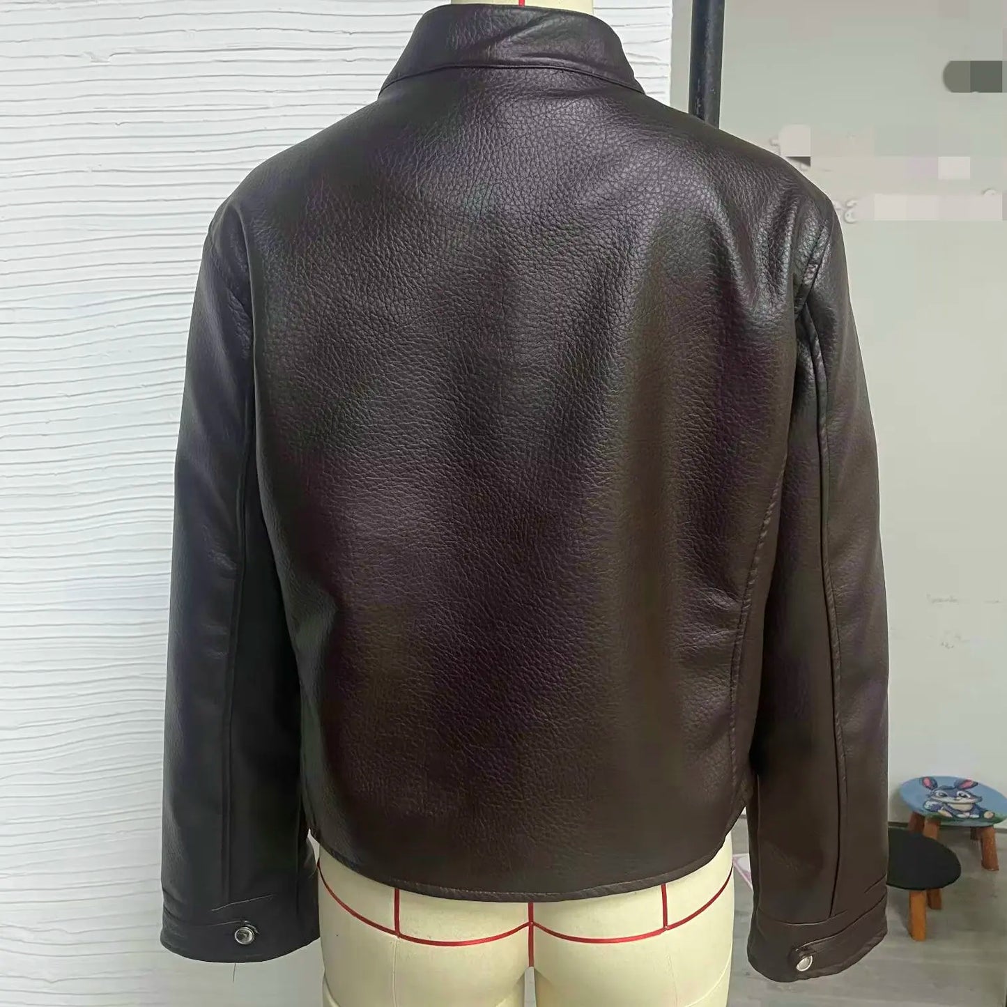 2026 Autumn Winter Women's High Street Black Faux Leather Short Jackets Lady Retro Napoleon Buttons PU Loose Fit Coats Outerwear