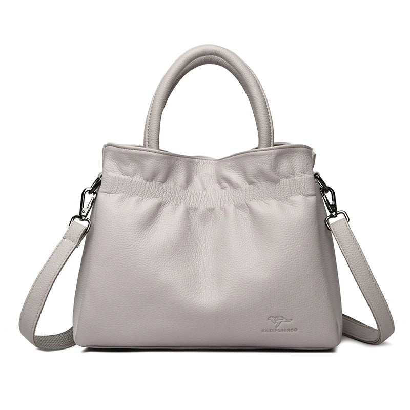 Luxury Soft Leather Shoulder Crossbody Bag for Women Mother 2025 Designer Handbags and Purse Female Small Casual Tote Sac A Main
