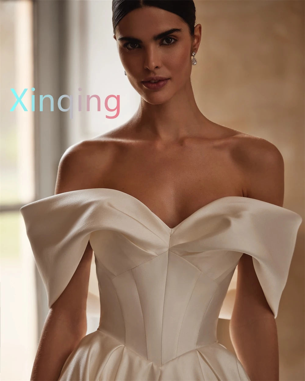Customized High Quality Satin Wedding Dresses Dreamy Off-the-shoulder Gothic Wedding Dresses Luxury Dresses Women 2025 Wedding