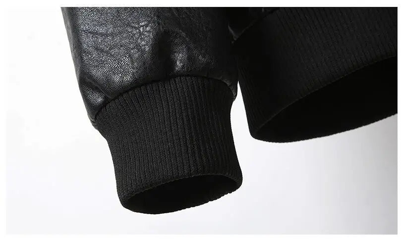 New Fashion Men Embroidered Trendy Motorcycle Leather Jackets Slim Casual PU Leather Coats High Quality Male Fit Jackets 5XL
