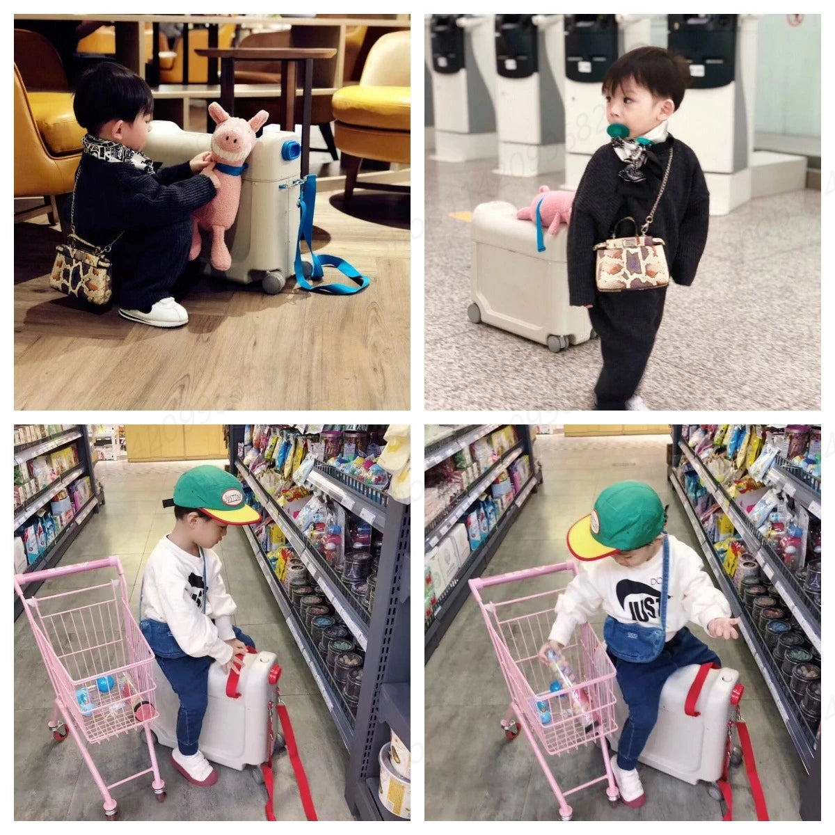 Children's Luggage Can Lie Down Can Sit Can Ride Multi Purpose Child Cabin Suitcase ABS Multifunctional Baby Traveller's Bed