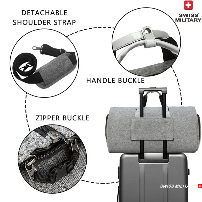 SWISS MILITARY New Men's Business Garment Bags Large Multifunctional Foldable Suit Bag with Shoes Bag Gym Bag Shoulder Bags