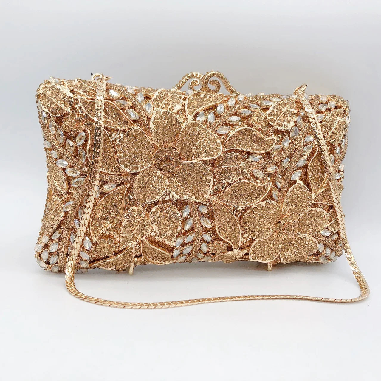 XIYUAN Evening Bags Gold/Silver Chain Shoulder Bags for Women Handbags Stones Day Clutches Diamonds Metal Ladies Clutch Handbags