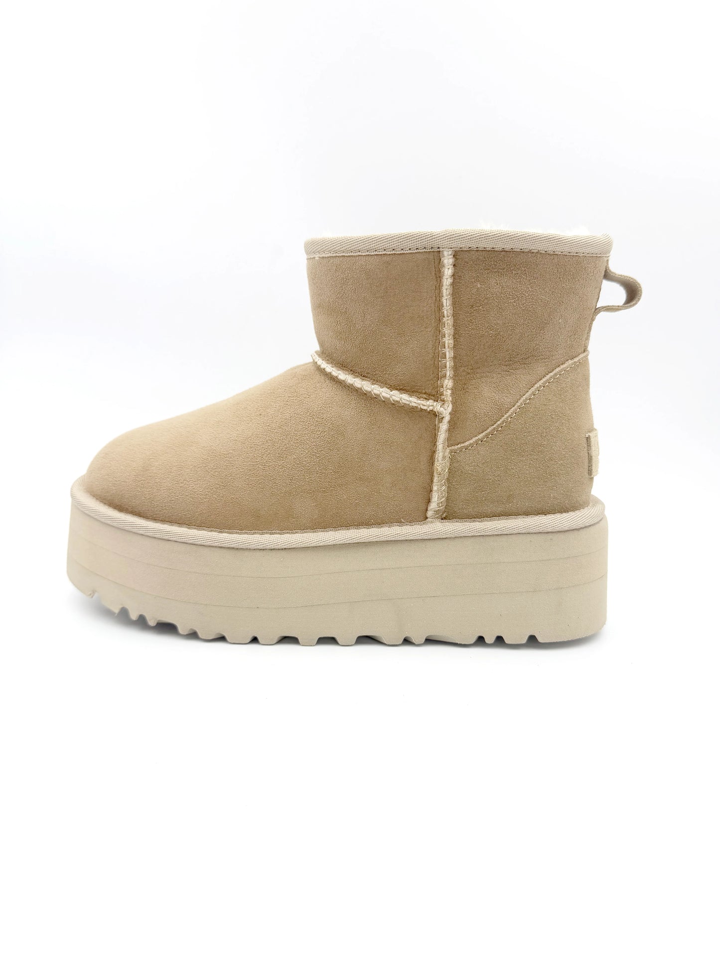 Women Winter Snow Boots Genuine Sheepskin Lined Boots Cow Suede Leather Ankle Boots Warm Fur Boots EVA Platform Casual Shoes