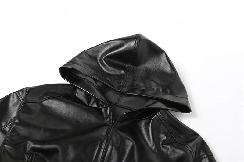 Short Coat Women Leather Jackets Zipper Full Sleeve Solid Streetwear Jacket Turn Down Collar Spliced Casual Coats Autumn 2026