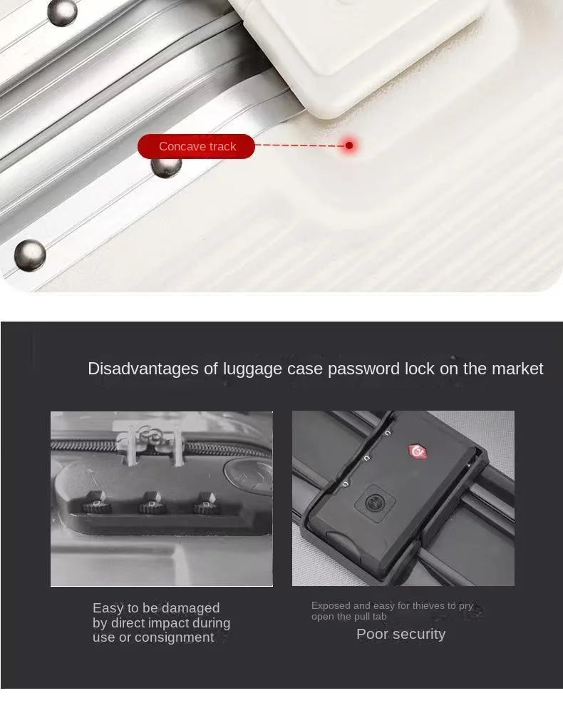 2025 New Wide Trolley Case Luggage Large Capacity 20/24/26 inch Plus Aluminium Frame ABS+PC Luggage Cabin Boarding Suitcase