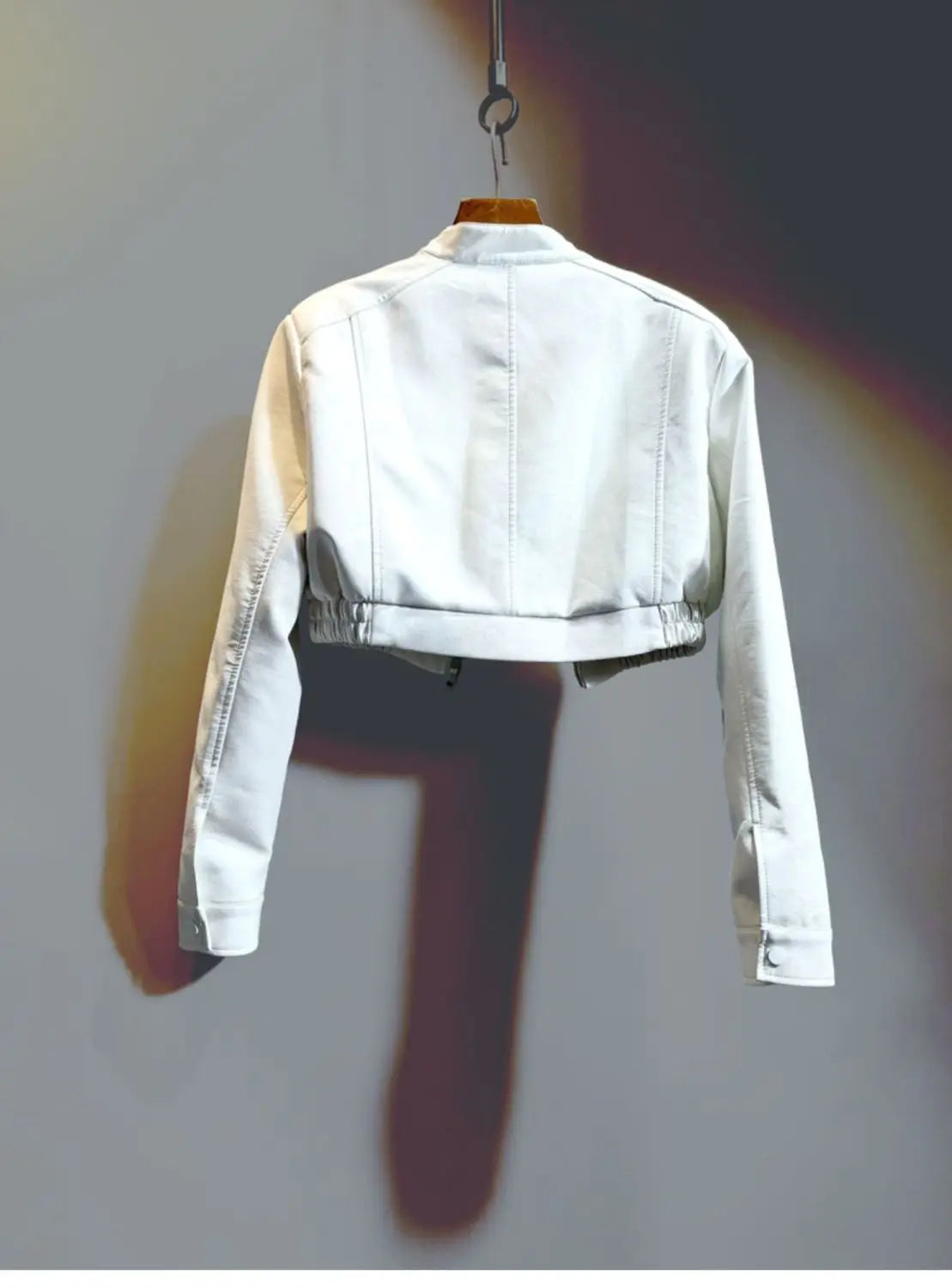 2025 Autumn New Handsome Versatile Short Motorcycle Jacket Top High Waist PU Leather Jacket for Women  Faux Fur Coat