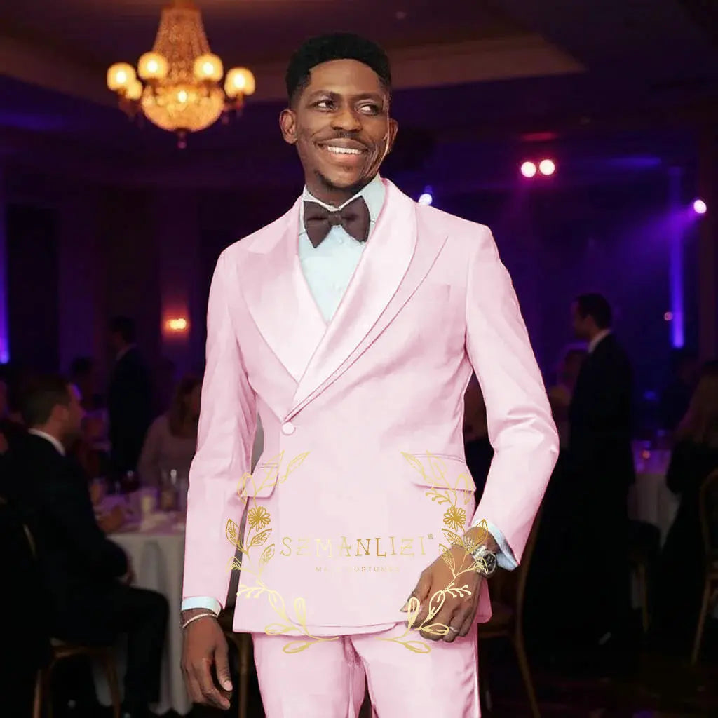 Beige Men's Wedding Suits Unique Collar Male Formal Groom Tuxedo Slim Fit Suit Outfits Elegant 2 Pieces Custom Made Male Suit