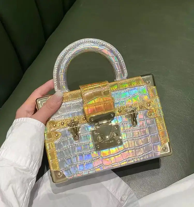 Luxury Brand New Handbag Gradient Color Leather Lizard Pattern Crossbody Box Bags for Women Sac À Main Femme