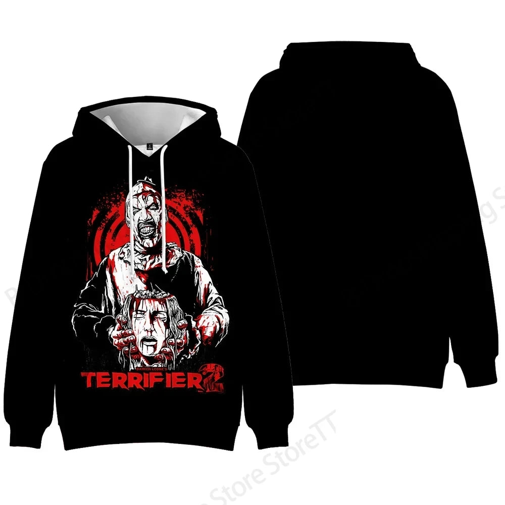 Horror Movie Terrifier Killer 3d Print Hoodie Men Women Fashion Long Sleeve Hoodies Halloween Coat Men Sweatshirt Winter Clothes